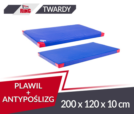 Materac PVC 200x120x10, Twardszy R90 + antypoślizg - Niebieski